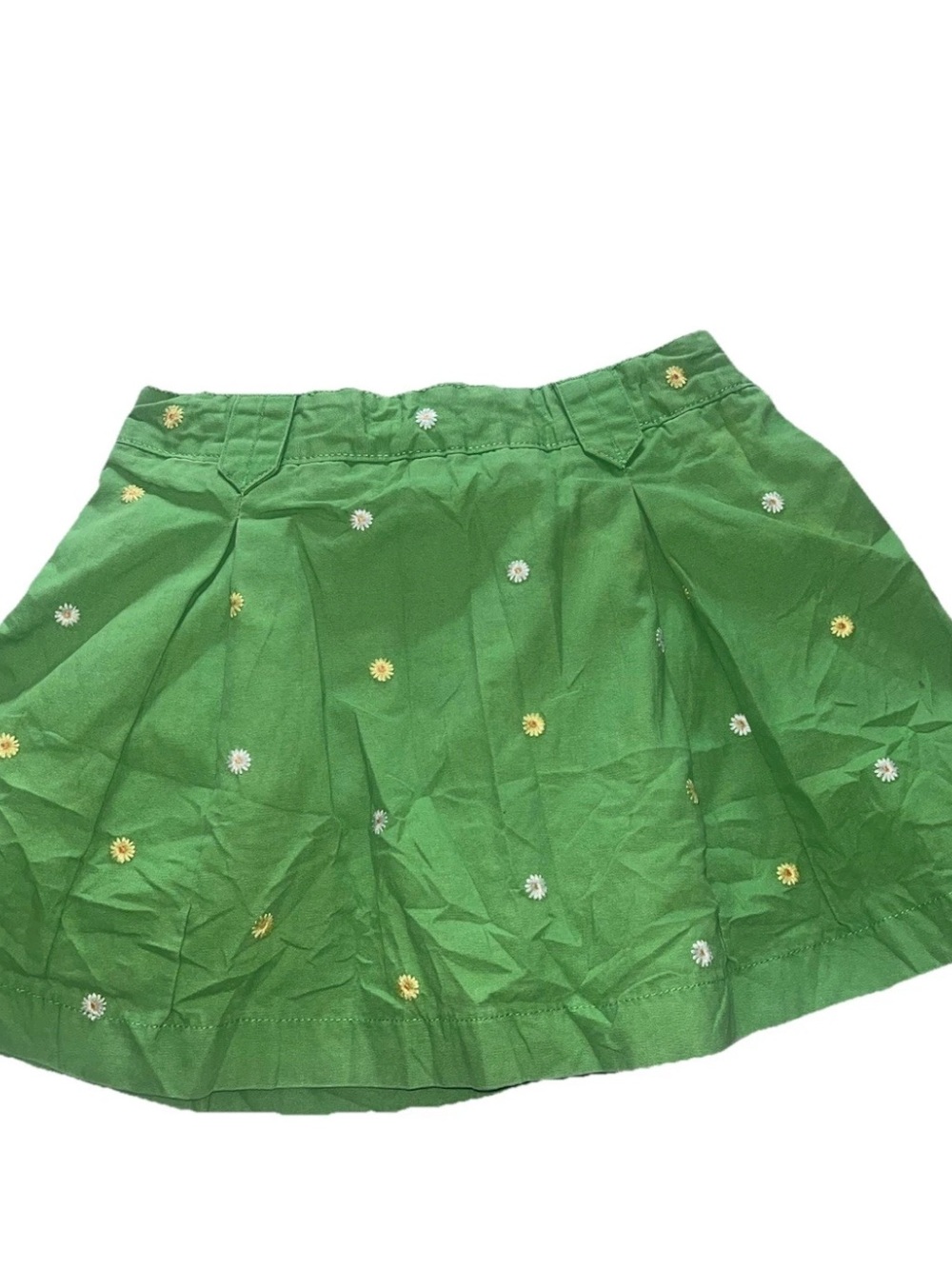 Vintage Gymboree Y2K Green Embroidered Flower Skirt Size 6 Built In Shorts 2008